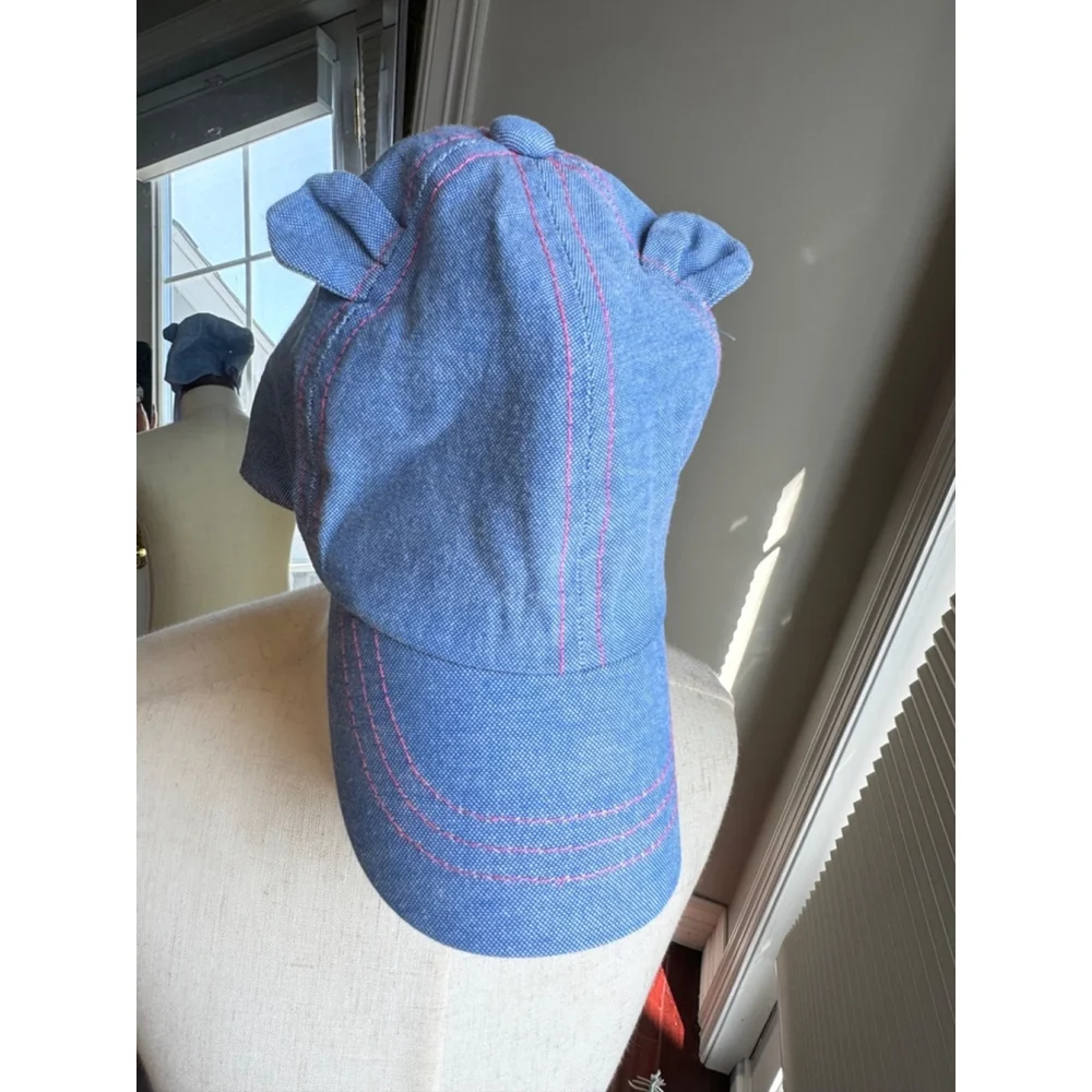 Target | Chambray Blue with Pink Stitching Bear Ears Baseball Cap | 2T-5T